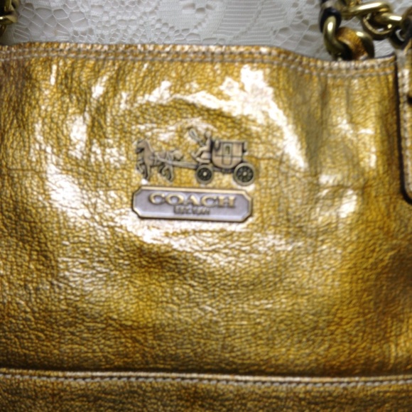 Coach Gold Vernis Enamel Shoulder Bag - Picture 2 of 13